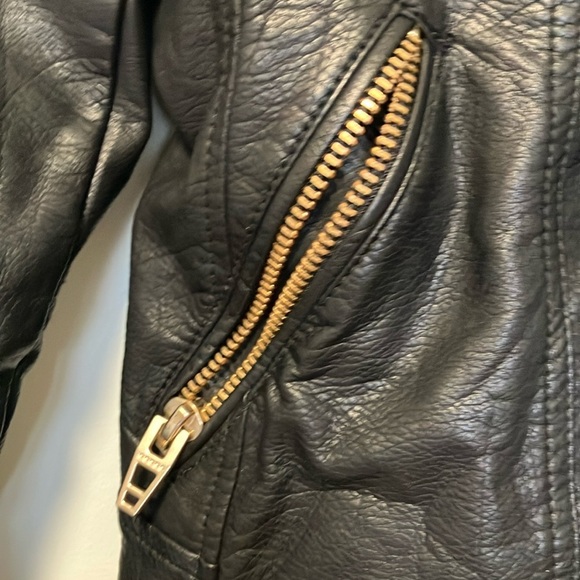 Blank NYC Black Vegan Leather Gold Jacket - Picture 4 of 7